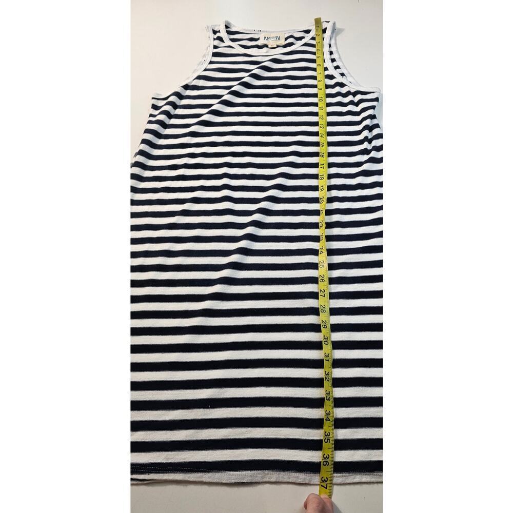 USA made Jen menchaca nation dk navy white striped sundress comfort slub Large - Picture 7 of 7